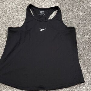 Reebok Black Racerback Performance Tank with White Logo